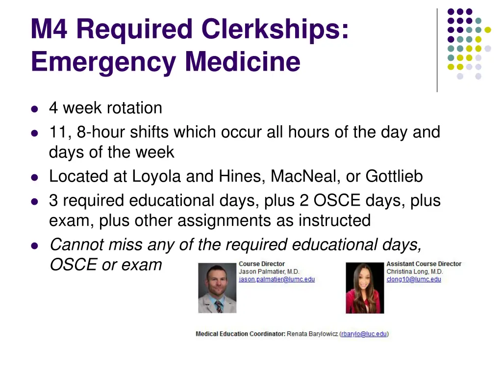 m4 required clerkships emergency medicine