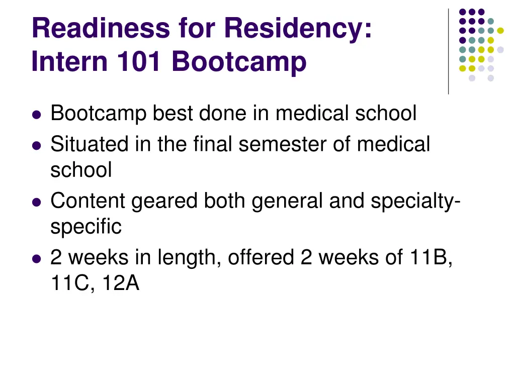 readiness for residency intern 101 bootcamp