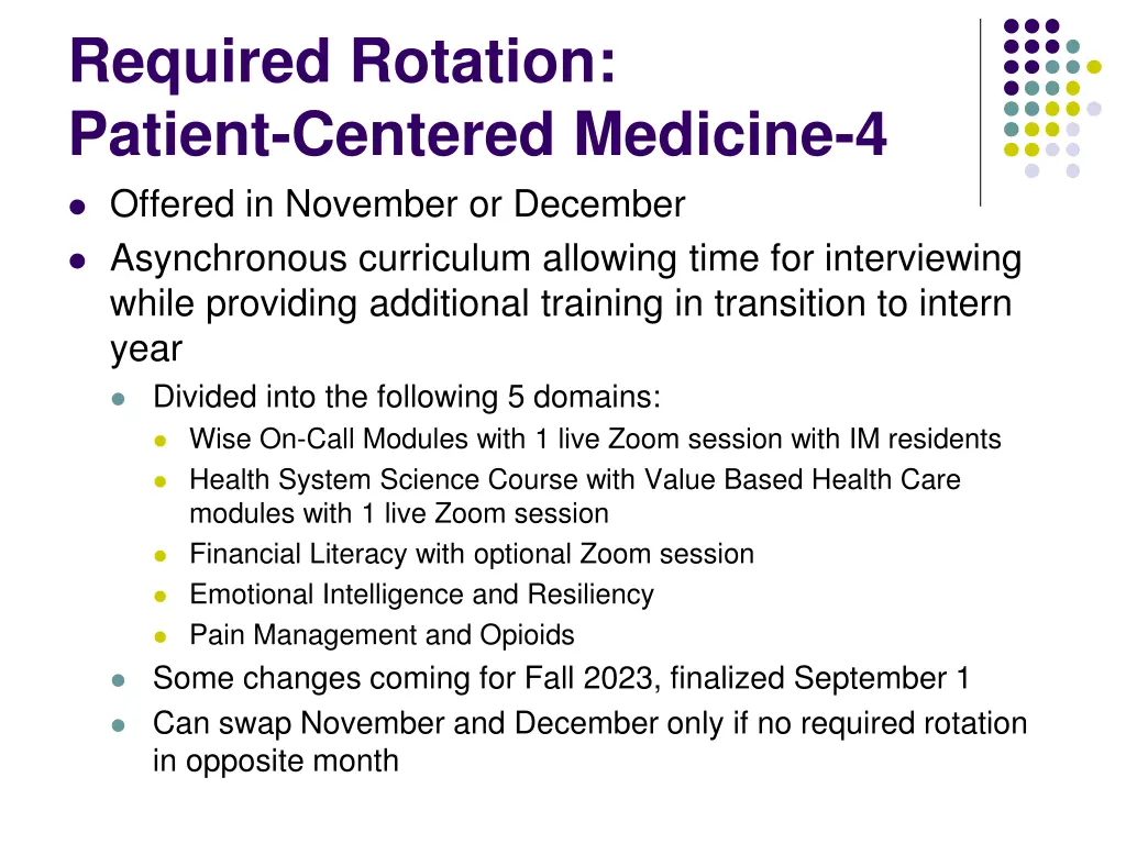 required rotation patient centered medicine