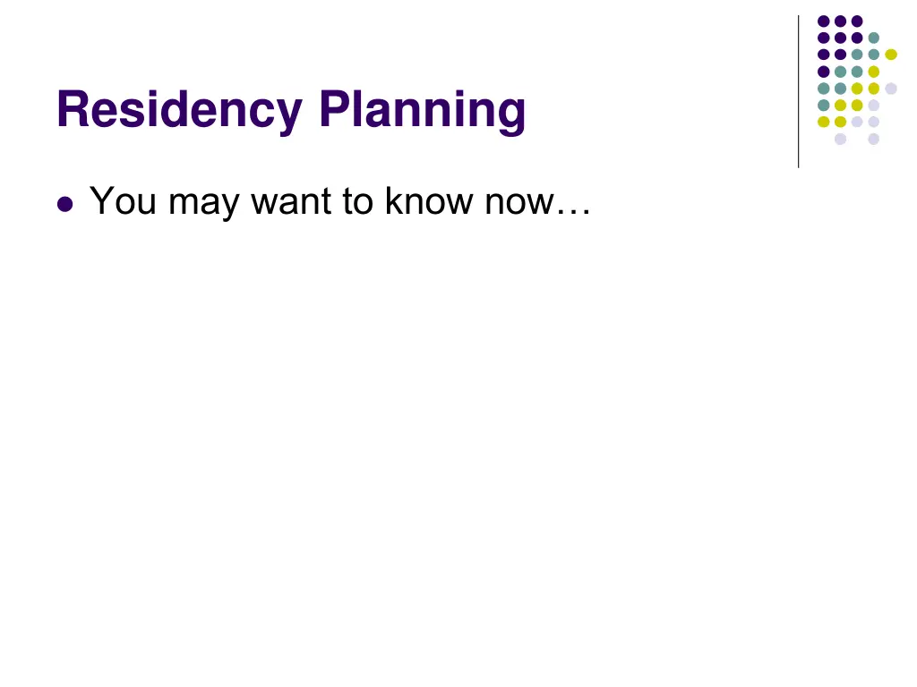 residency planning