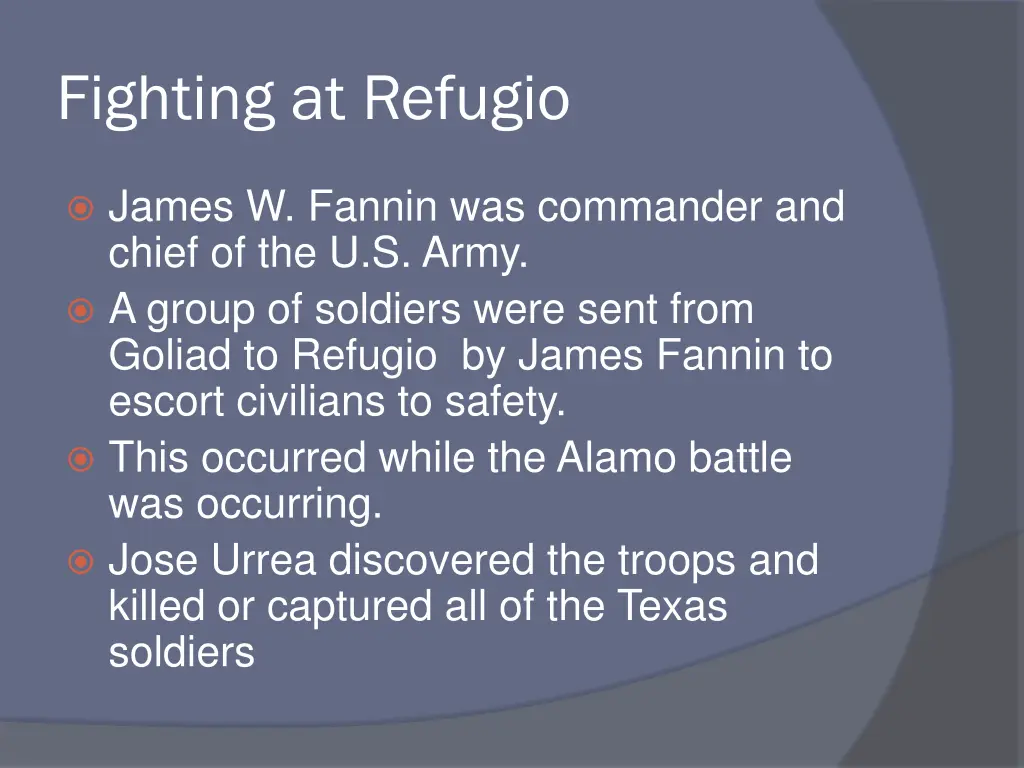 fighting at refugio