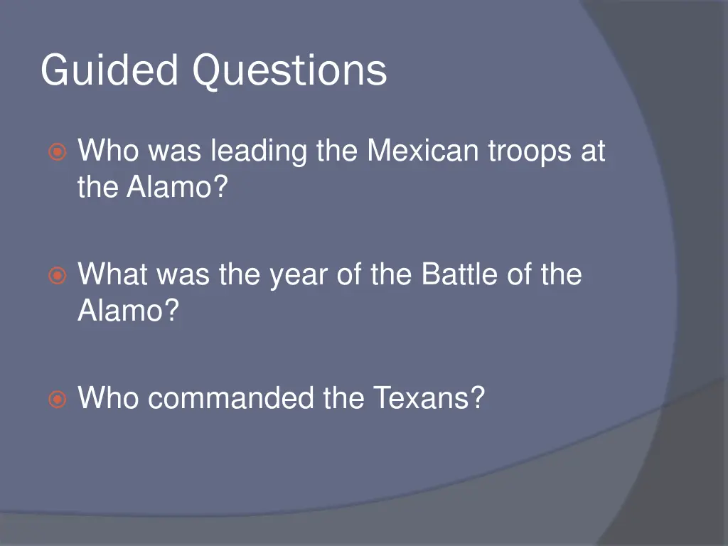 guided questions