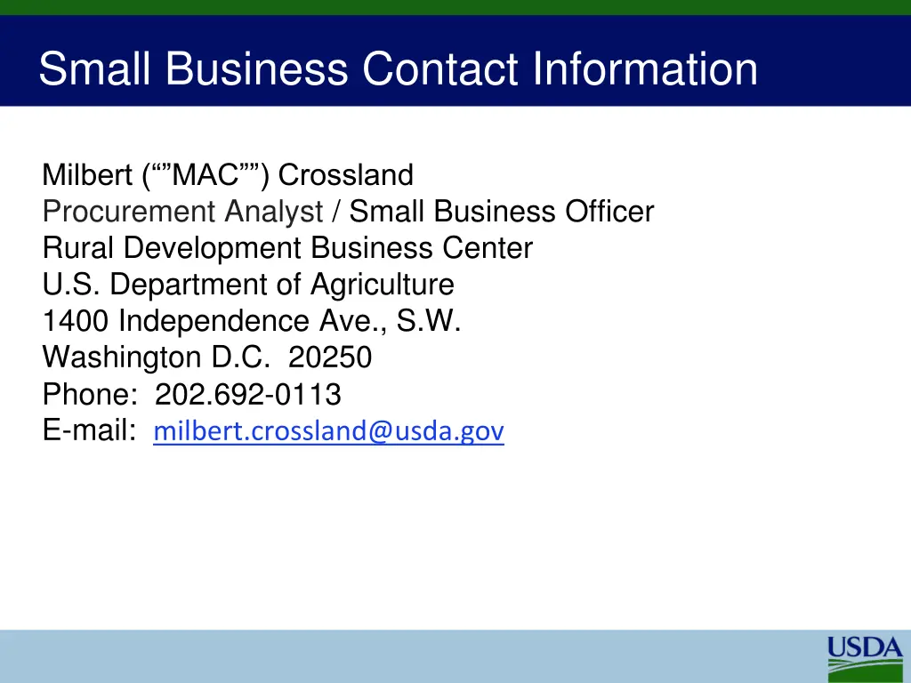 small business contact information