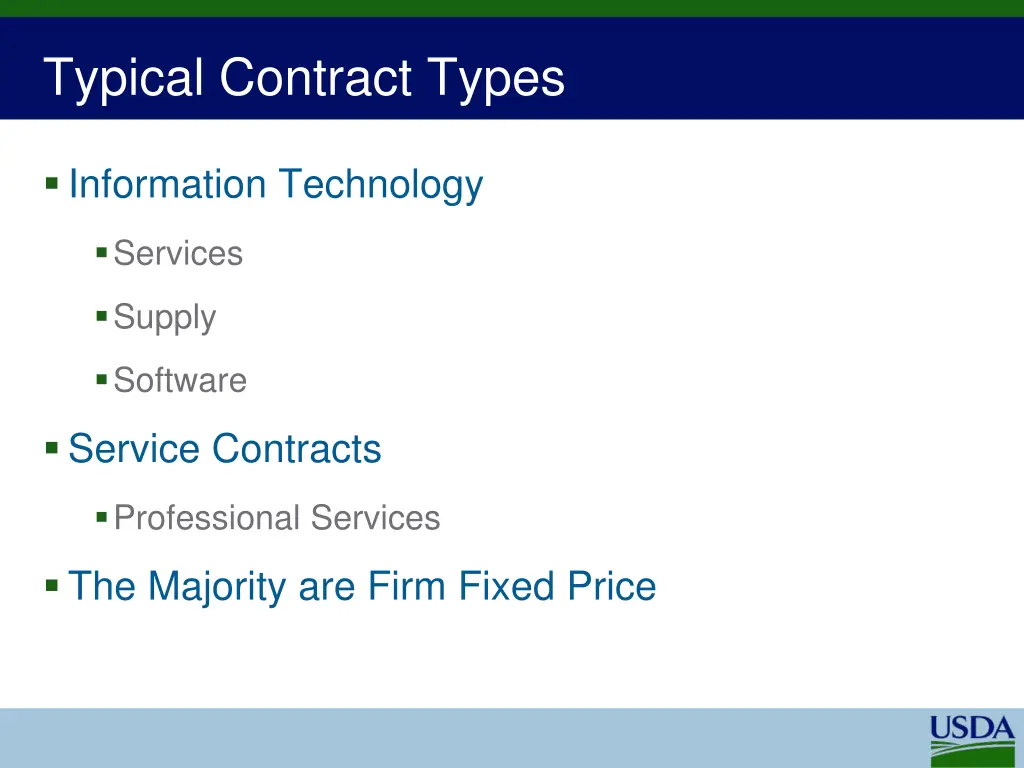 typical contract types