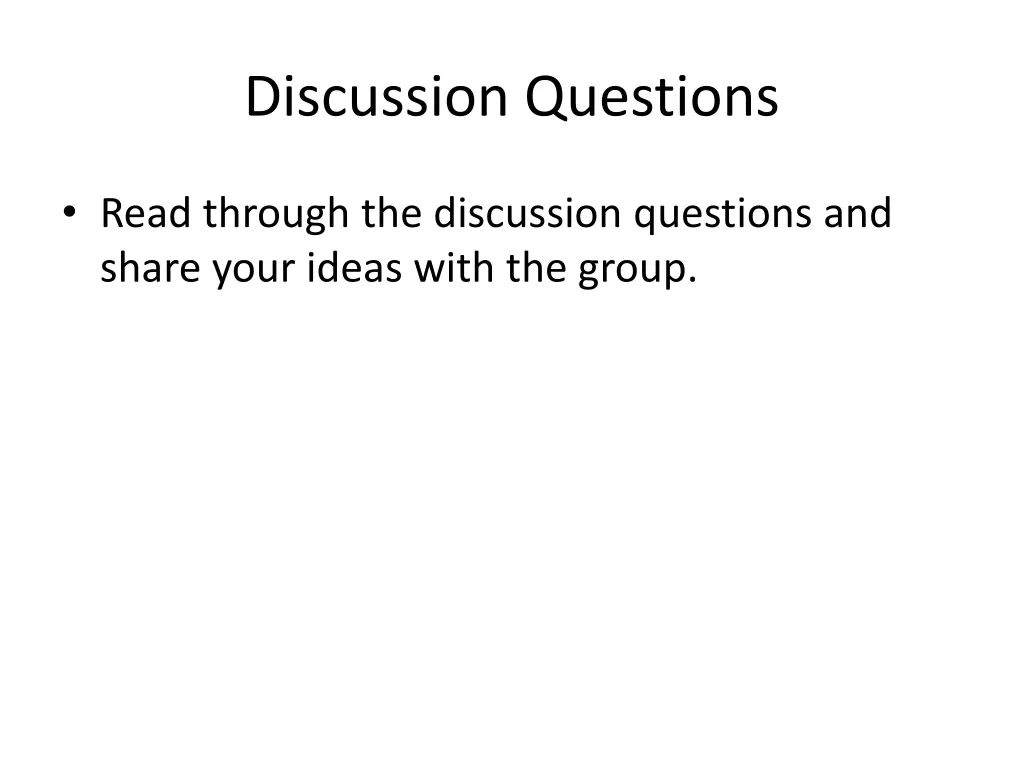 discussion questions