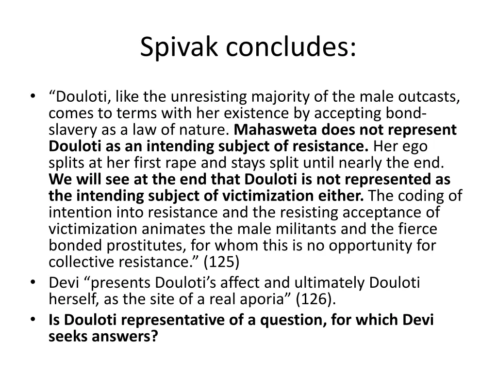 spivak concludes