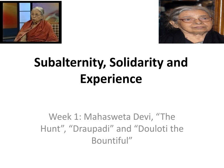 subalternity solidarity and experience