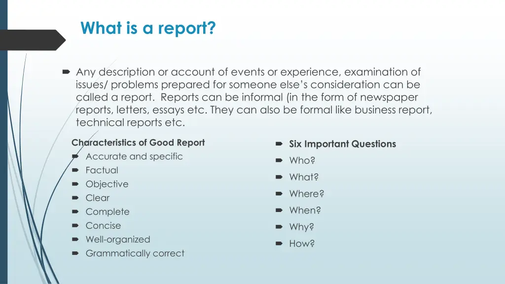 what is a report