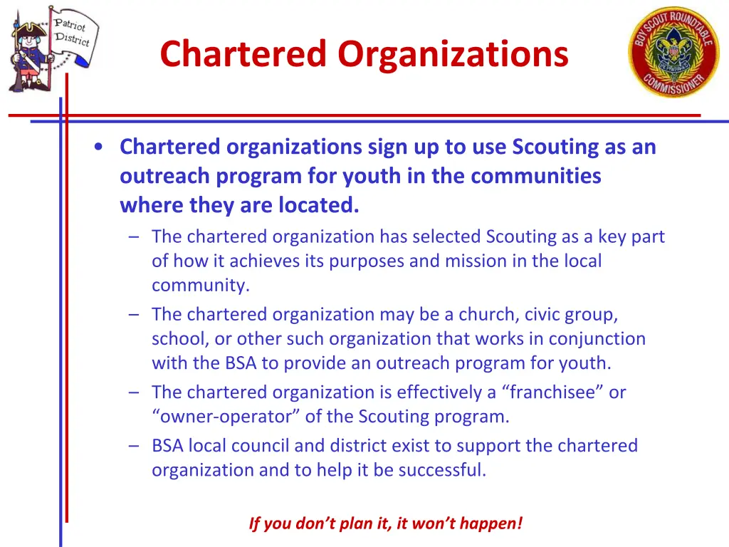 chartered organizations