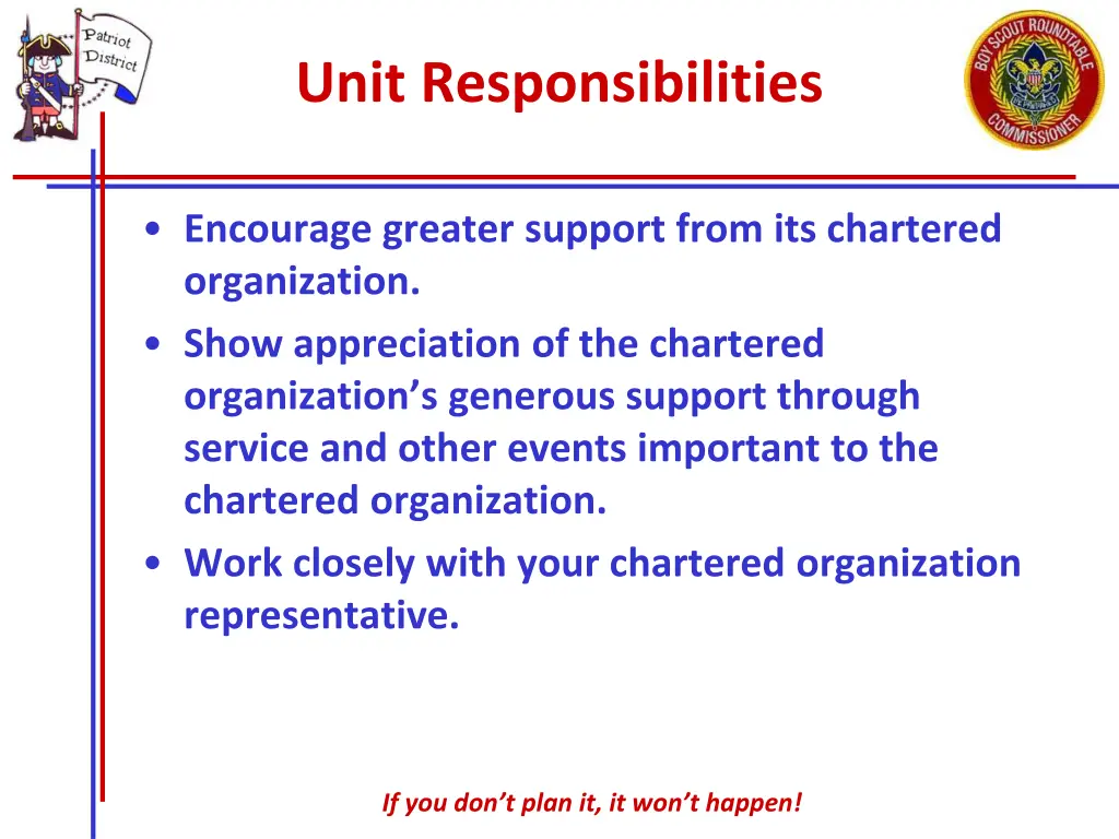 unit responsibilities