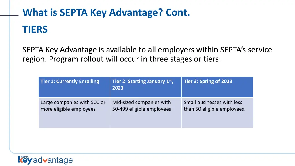 what is septa key advantage cont