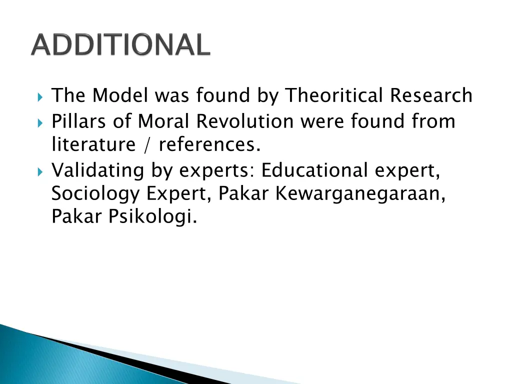 the model was found by theoritical research