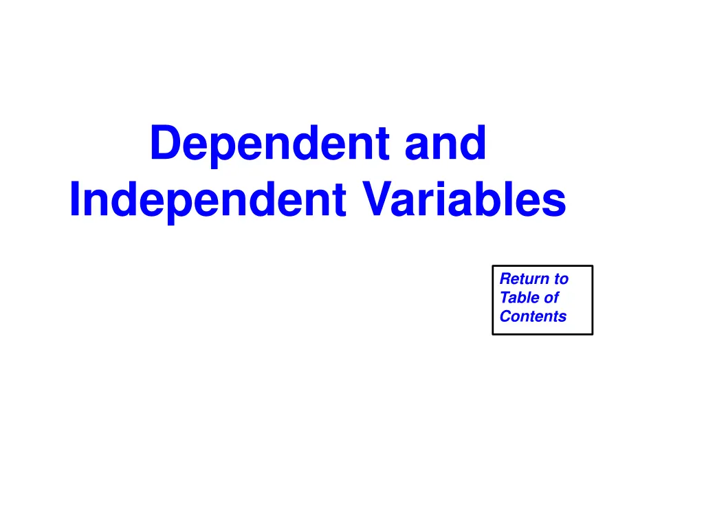 dependent and independent variables