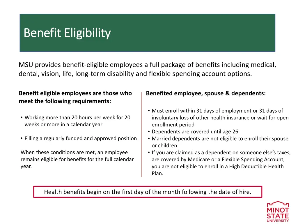 benefit eligibility benefit eligibility