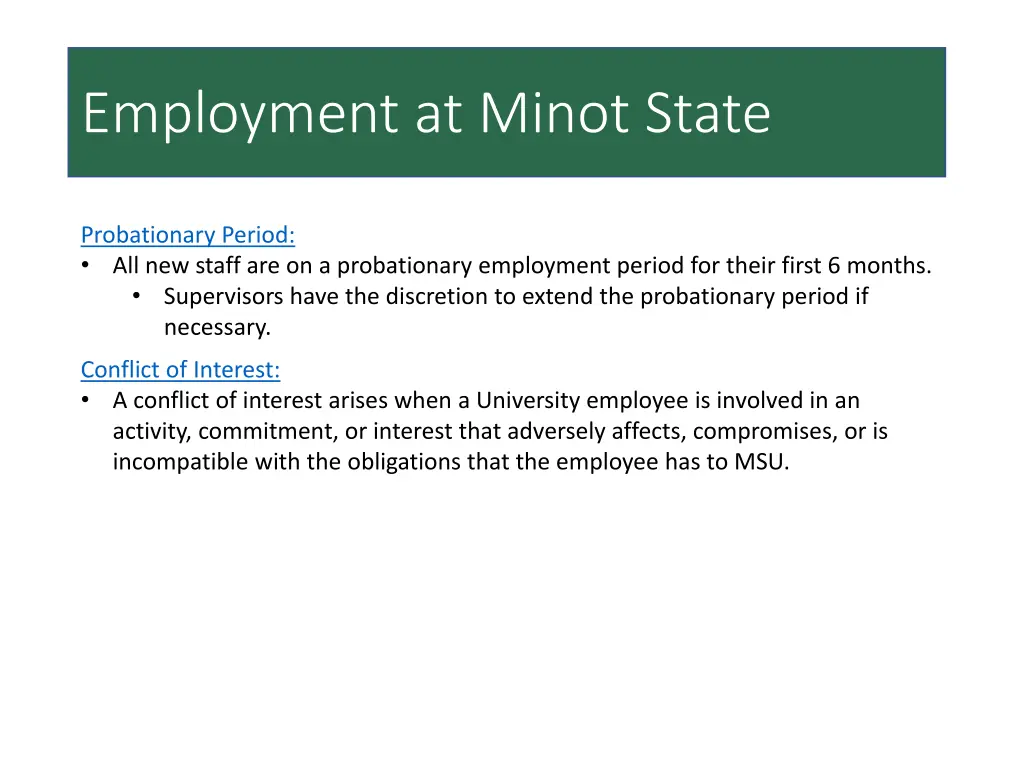 employment at minot state