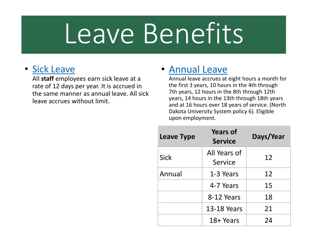 leave benefits