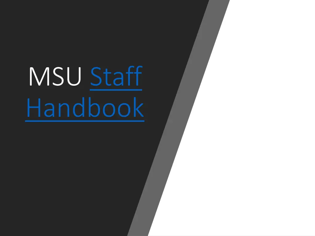 msu staff handbook