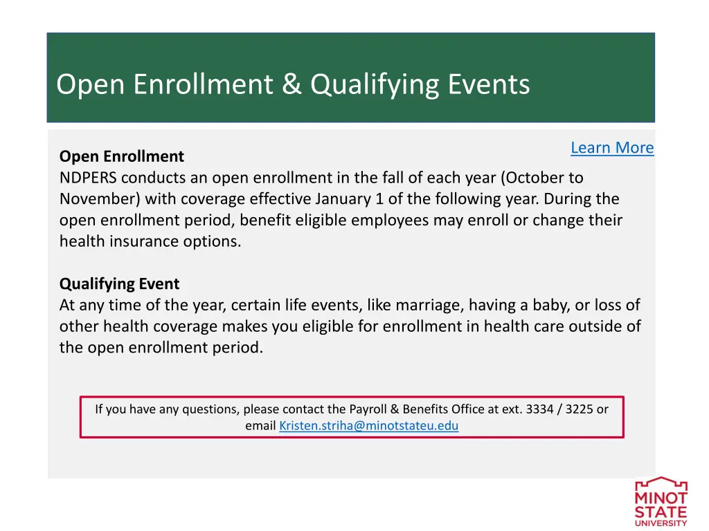 open enrollment qualifying events