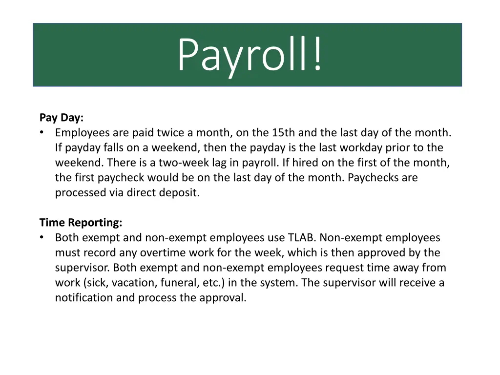 payroll