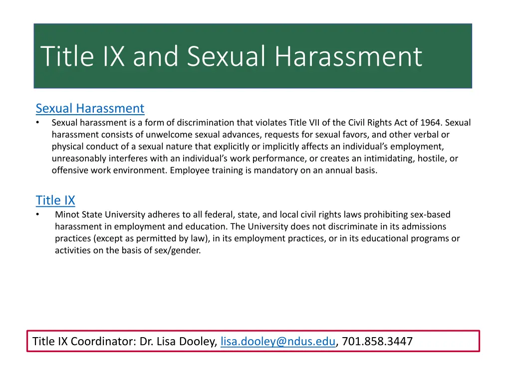 title ix and sexual harassment