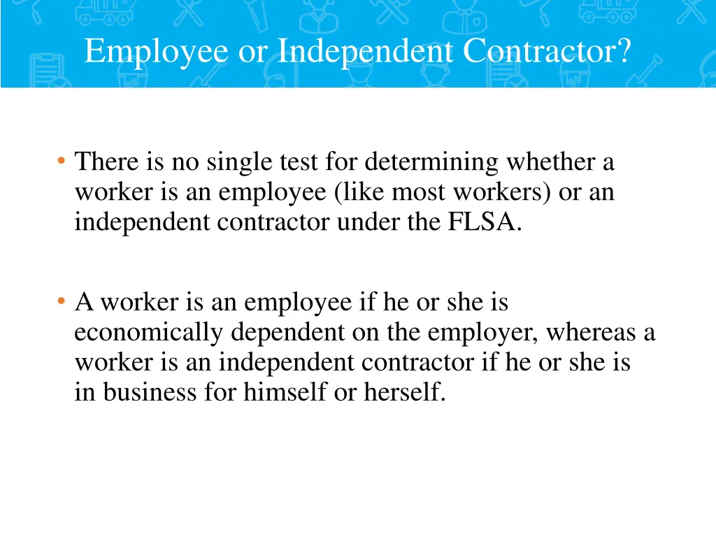 employee or independent contractor