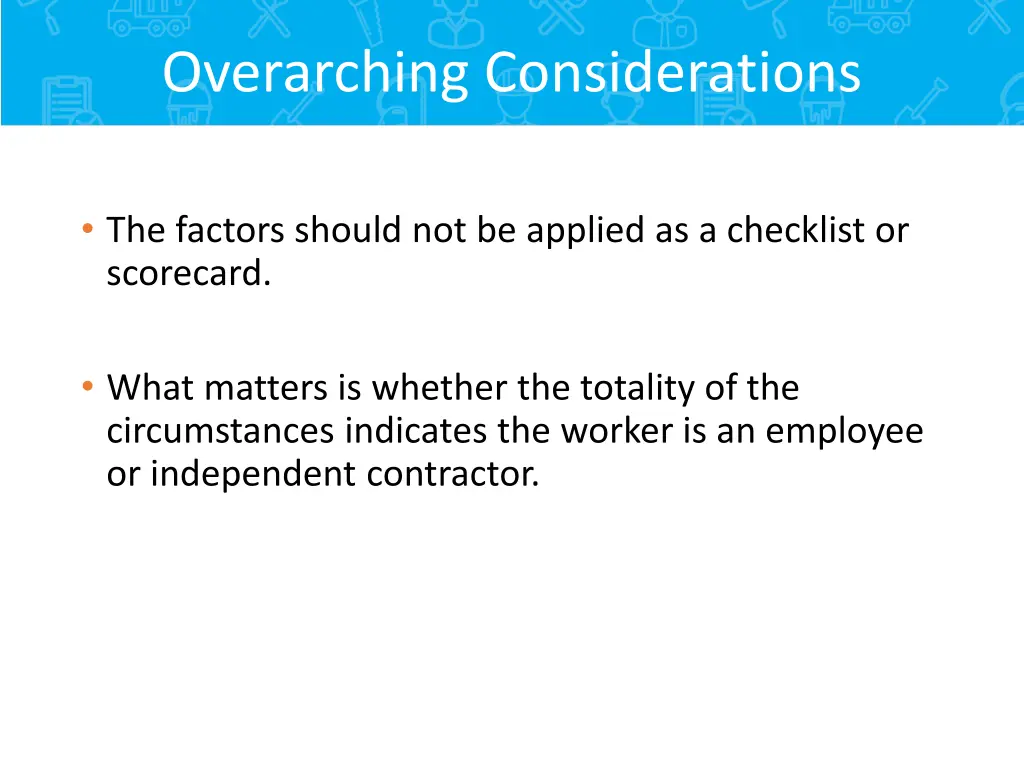 overarching considerations 1