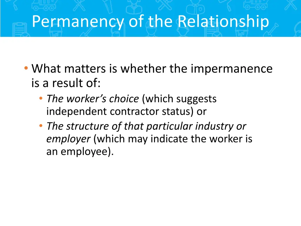 permanency of the relationship 1