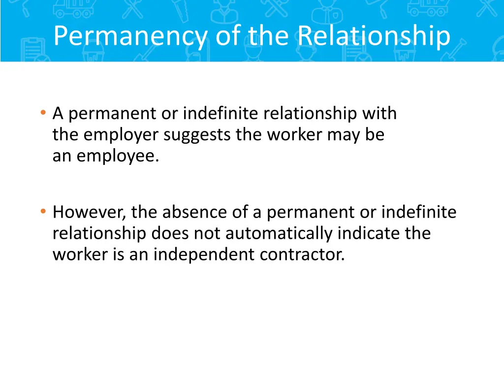 permanency of the relationship