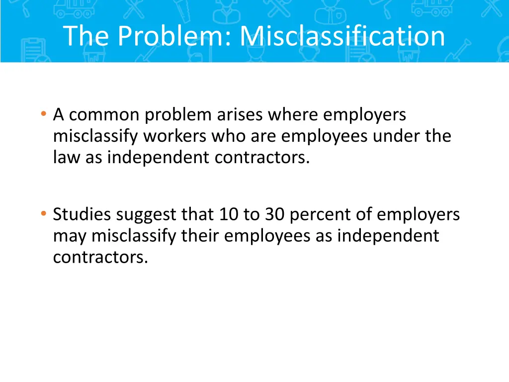 the problem misclassification