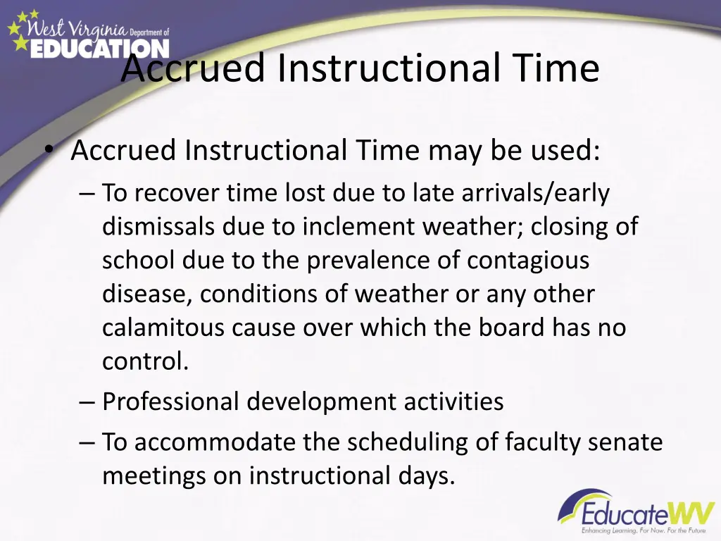 accrued instructional time