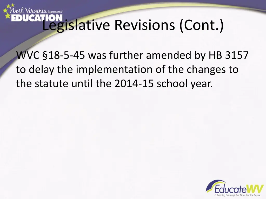 legislative revisions cont