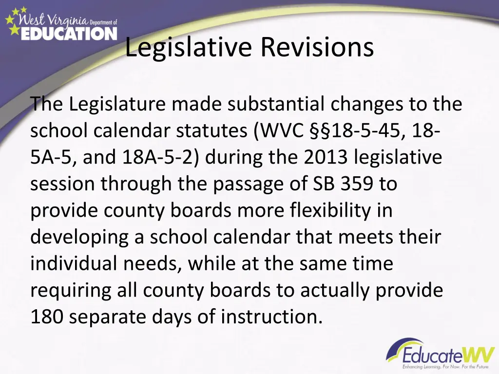 legislative revisions