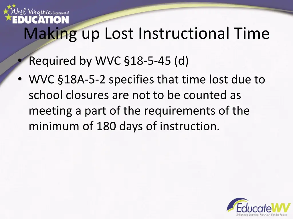 making up lost instructional time