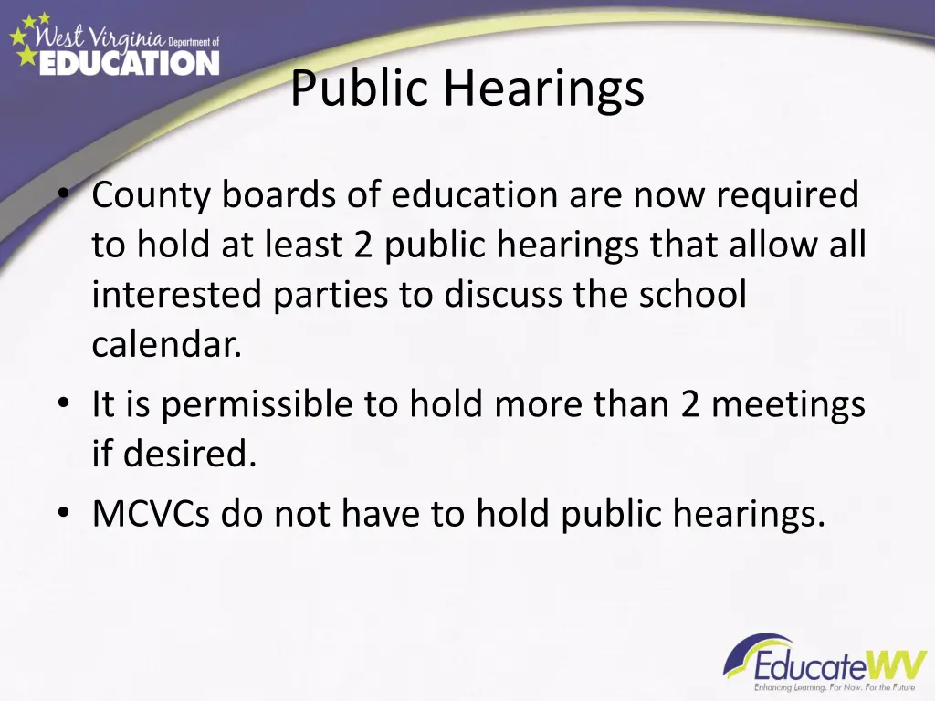 public hearings