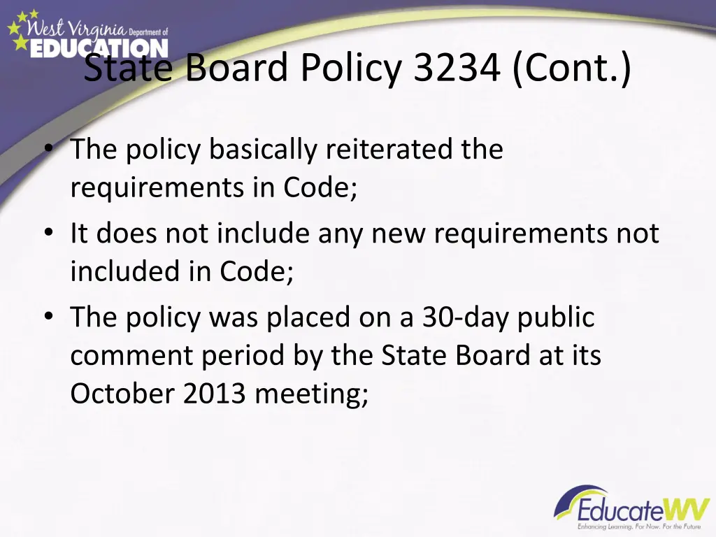 state board policy 3234 cont 1