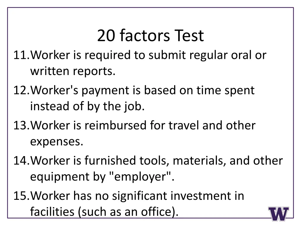 20 factors test 2