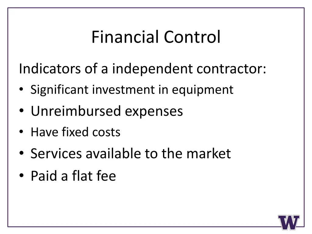 financial control