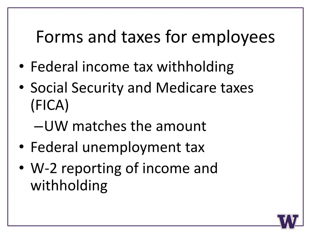 forms and taxes for employees