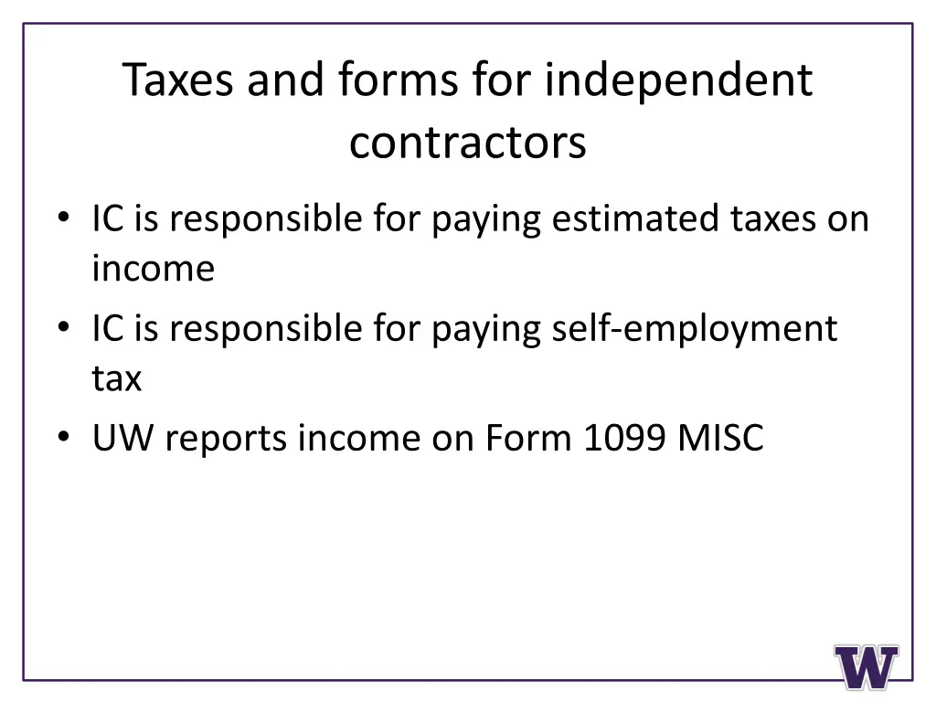 taxes and forms for independent contractors