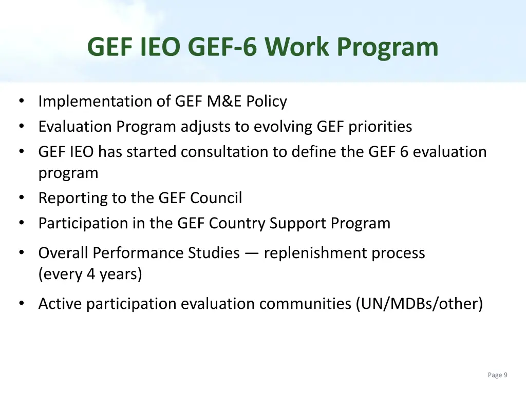 gef ieo gef 6 work program