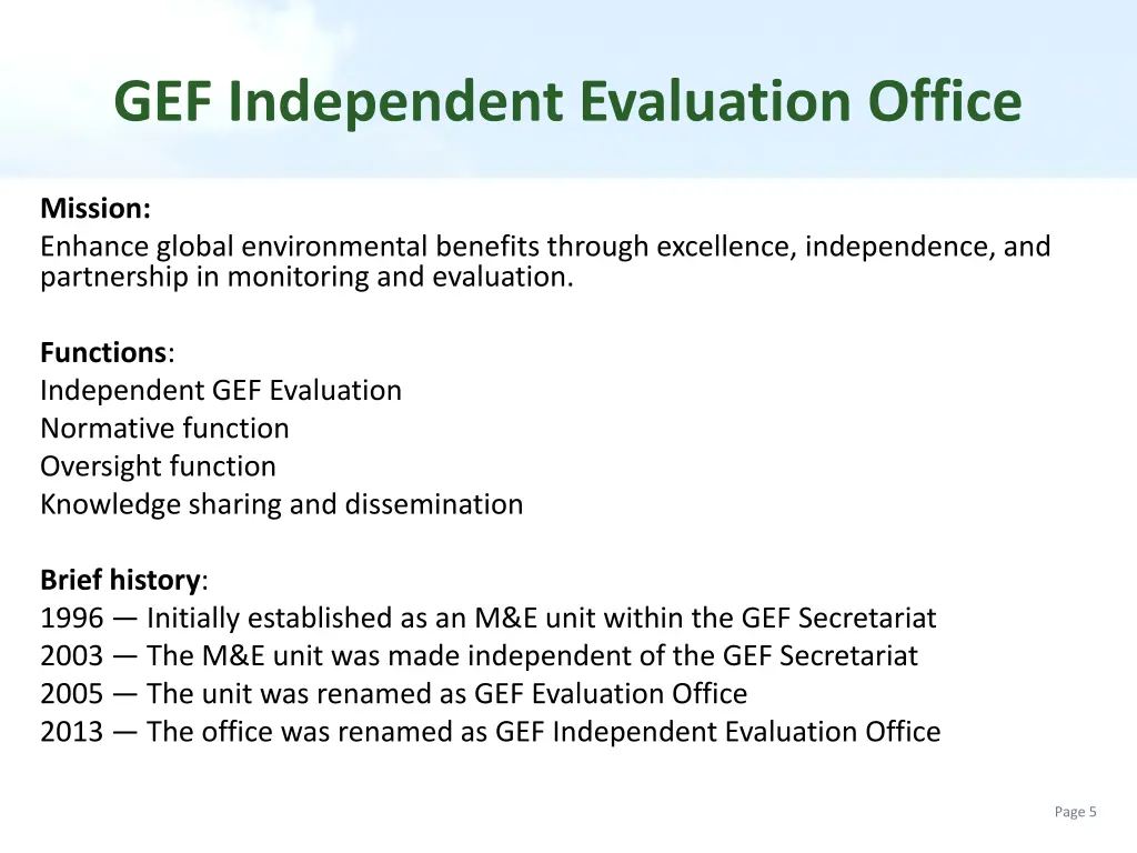 gef independent evaluation office