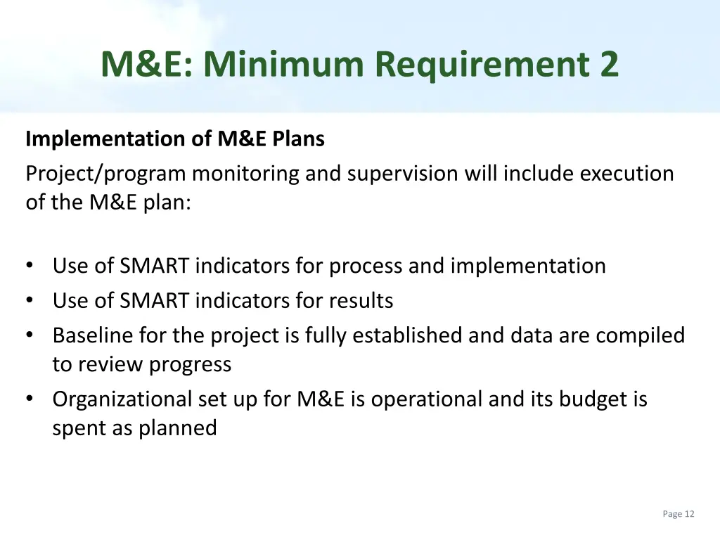 m e minimum requirement 2