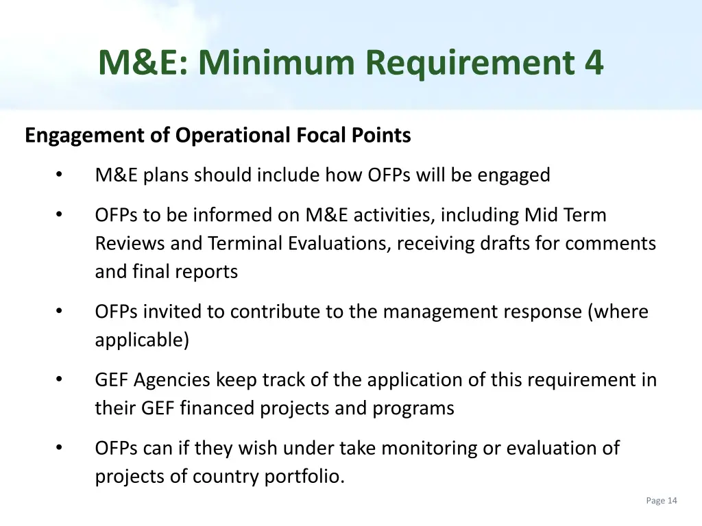 m e minimum requirement 4