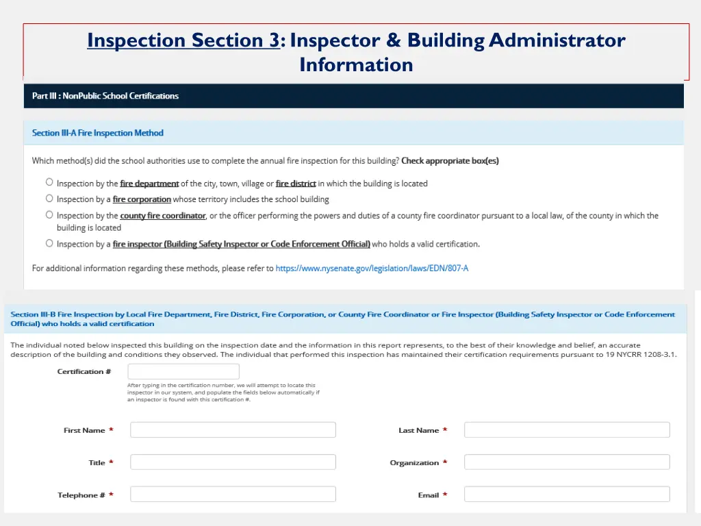 inspection section 3 inspector building