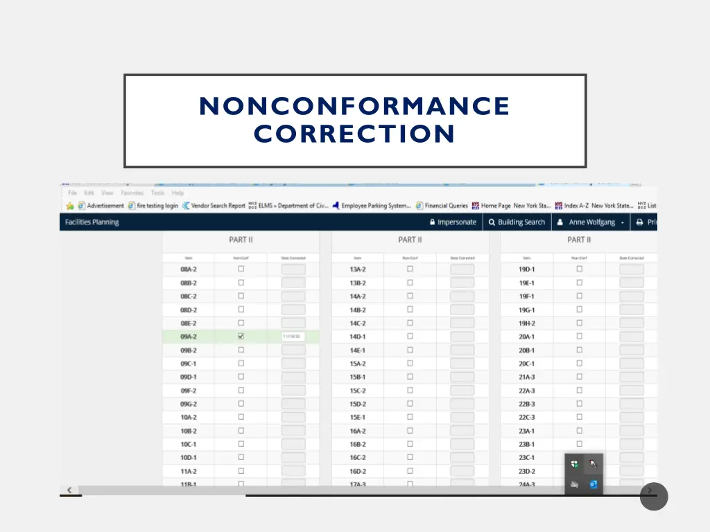 nonconformance correction