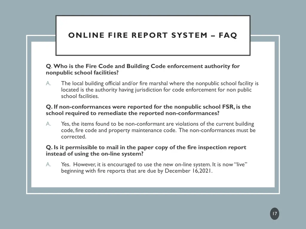 online fire report system faq 1