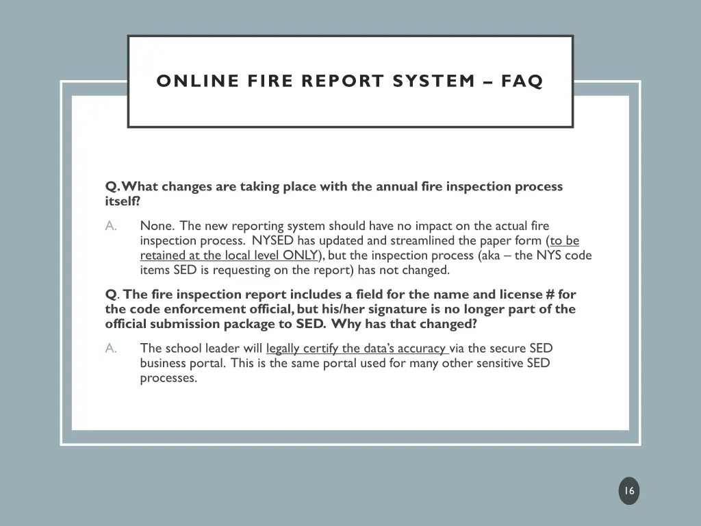 online fire report system faq