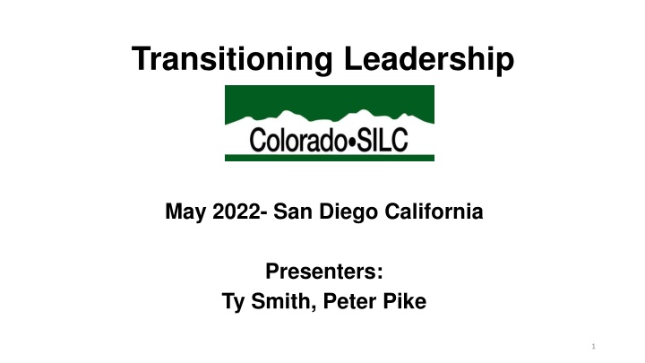 transitioning leadership