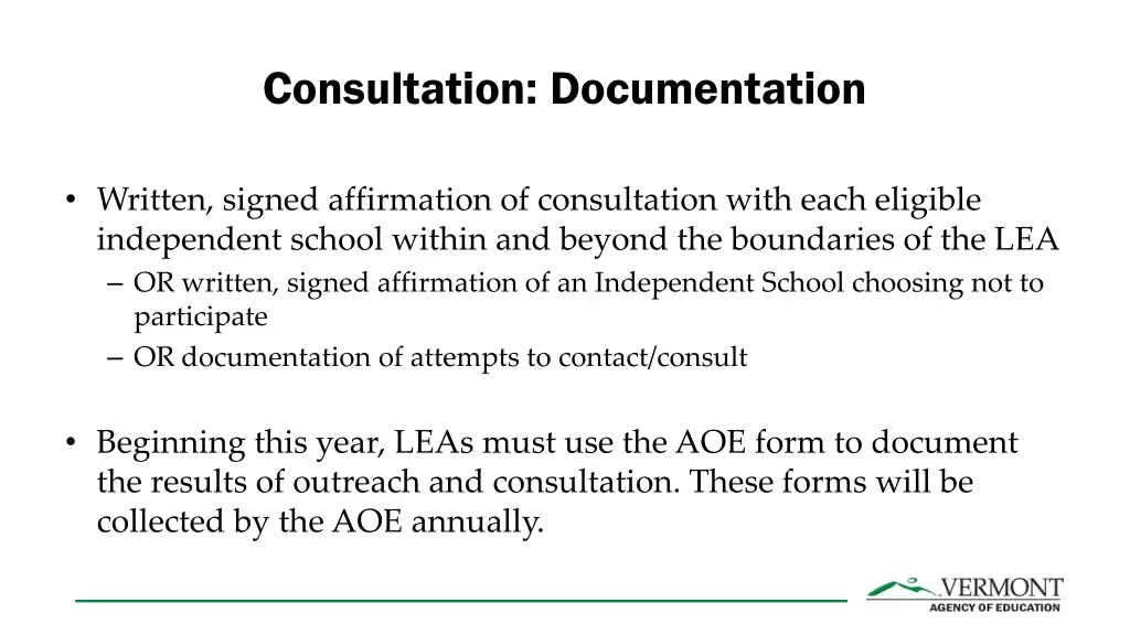 consultation documentation