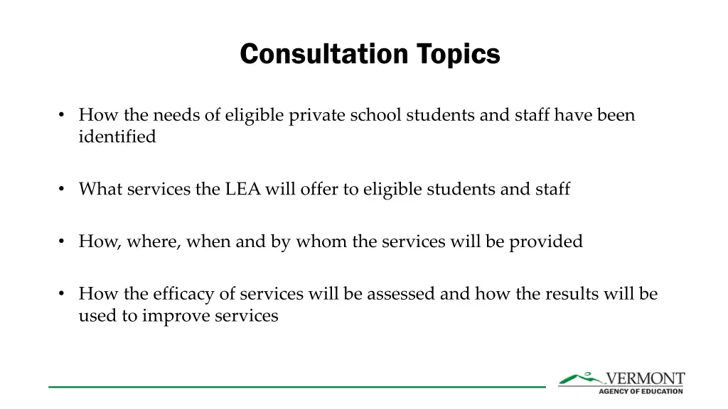 consultation topics